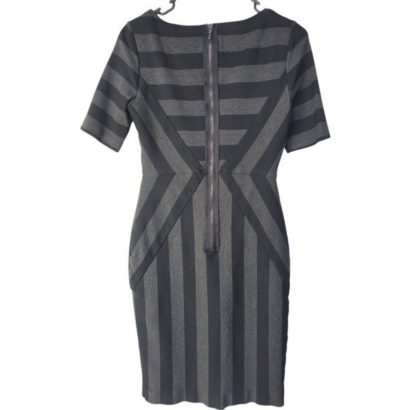 Maeve Anthropology Dress Gray Black Slimming Stripe Pencil Office Party size 6 - Picture 13 of 13